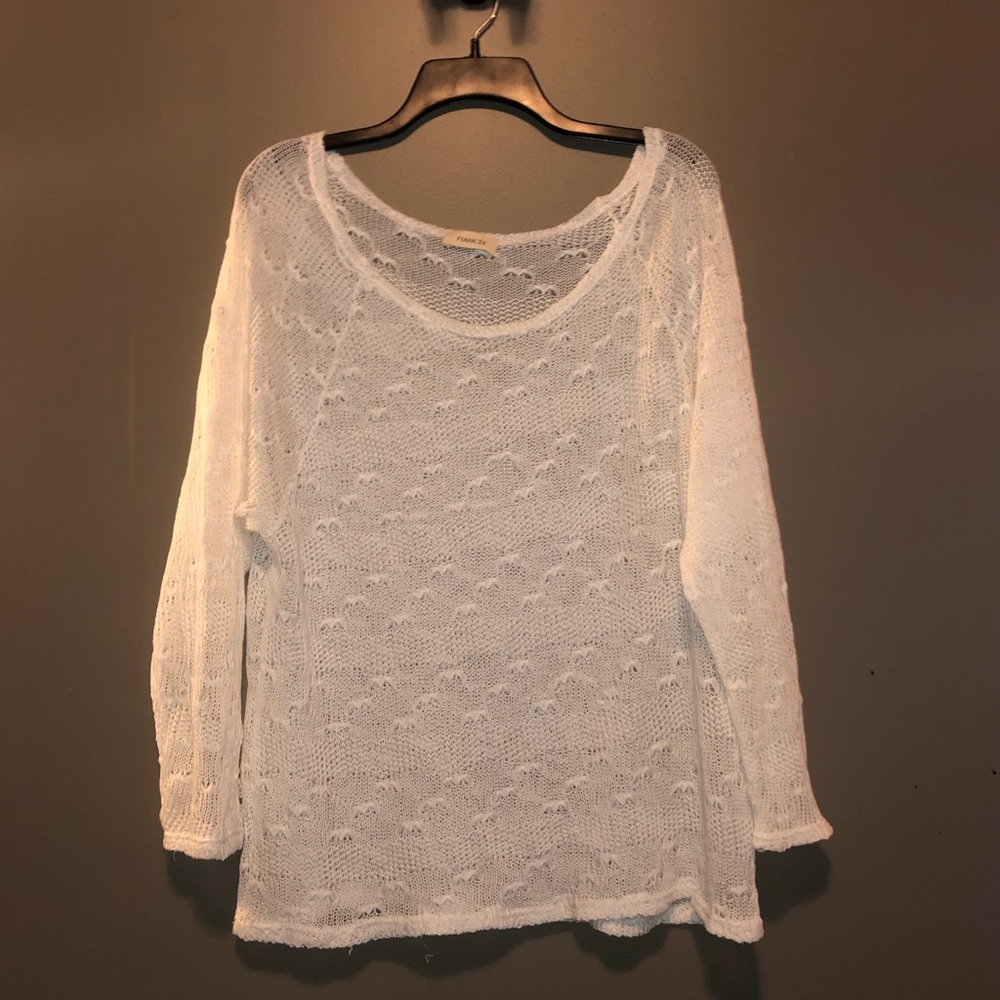 White Knit Chic Sheer Sweater